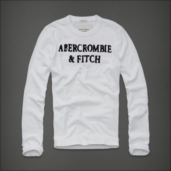 Abercrombie Fitch Hombres De Cuello Redondo Largo Remera AF5870